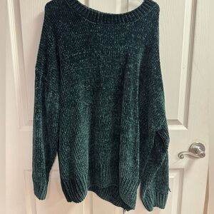 green sweater
